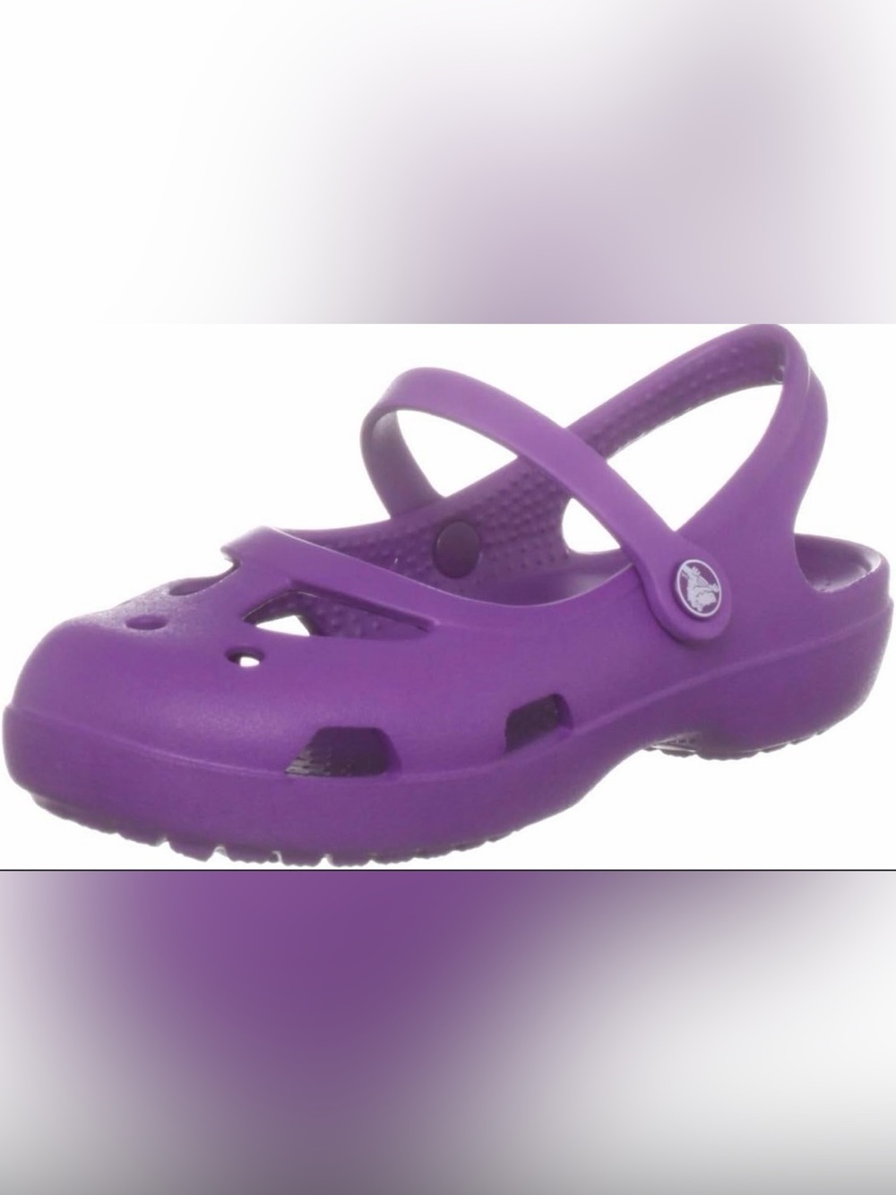 Crocs Shayna Mary Jane Purple Slip-On Clog Sandal Girl’s Size 12